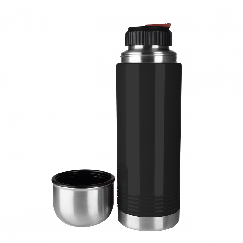 Tefal Senator Vacuum Flask 1L Thermal Bottle Stainless Steel Black Thermal Bottle Break Proof Thermos Insulated Vacuum Flask K3064414