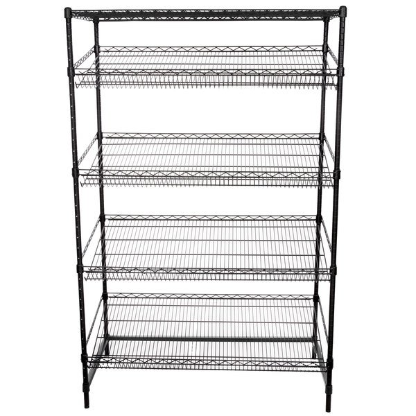 Generic Commercial Food Selling Wire Rack 5 Tier Black