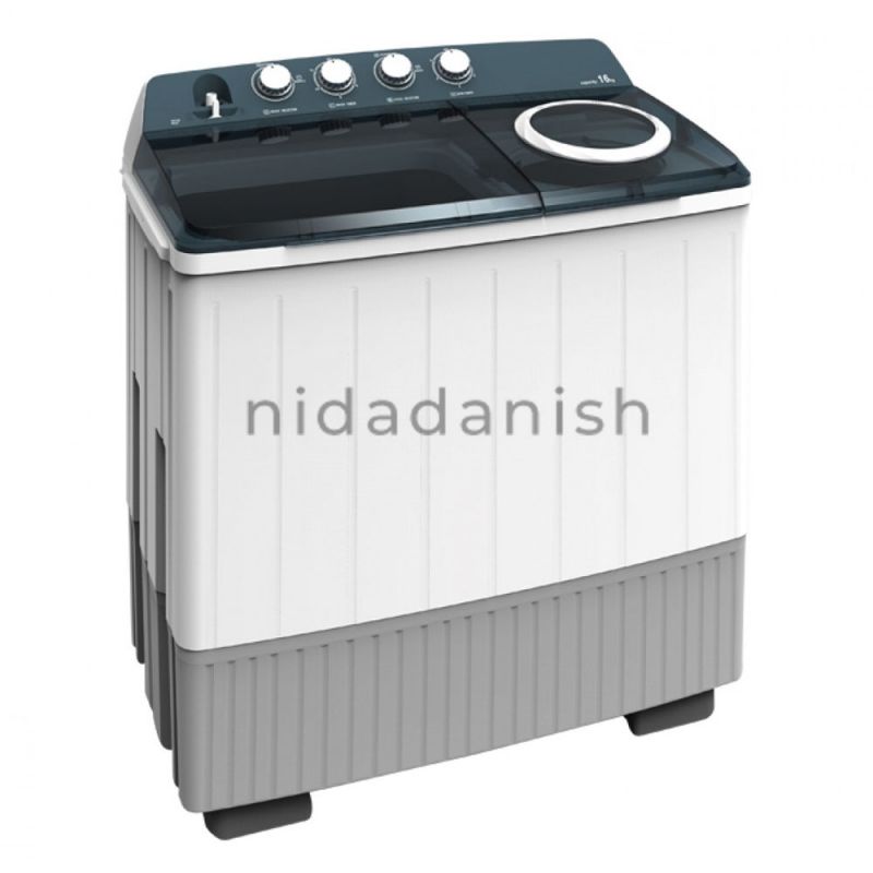 Hisense Washing Machine 16kg Manual, Twin Tub, Big Knobs, Transparent Lid, Drain Pump, White WSDE163