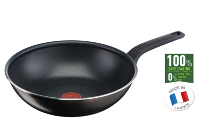 Tefal Easy Cook Wok 28 CM Titanium Non Stock Cooking Pot 4.7 L with Lid Suitable for All Heat Sources Except Induction B5541902
