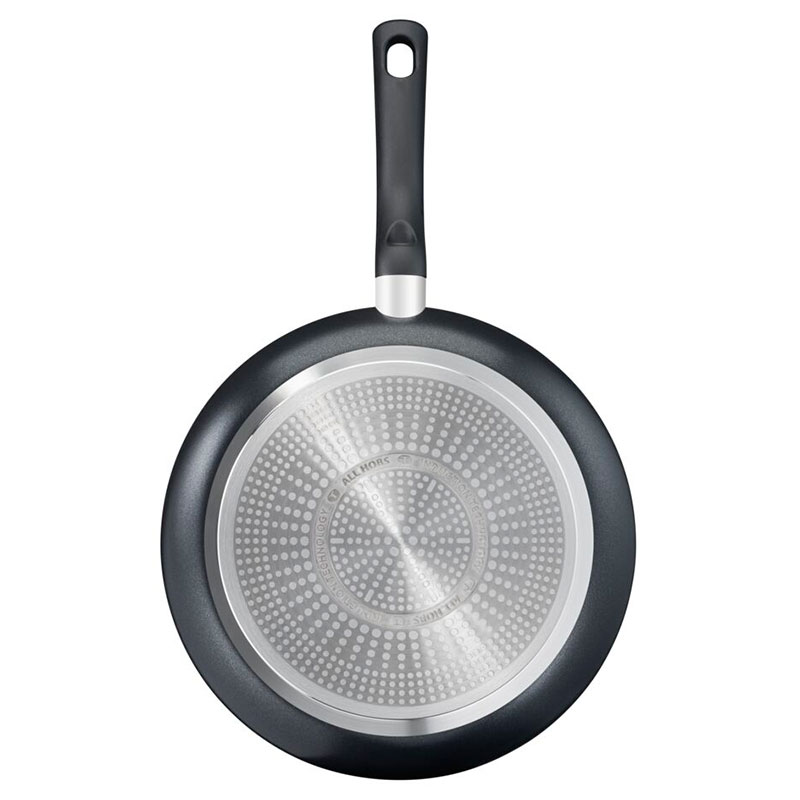 Tefal Total Induction Frypan 28cm Non Stick Thermo Signal Titanium Partials 100% Safe Frying Pan Black Aluminium G1520644