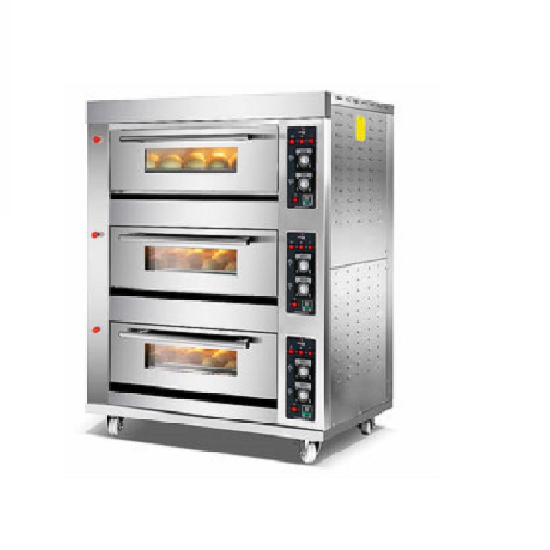 Generic Commercial Gas Baking Oven 3 Door 9 Tray