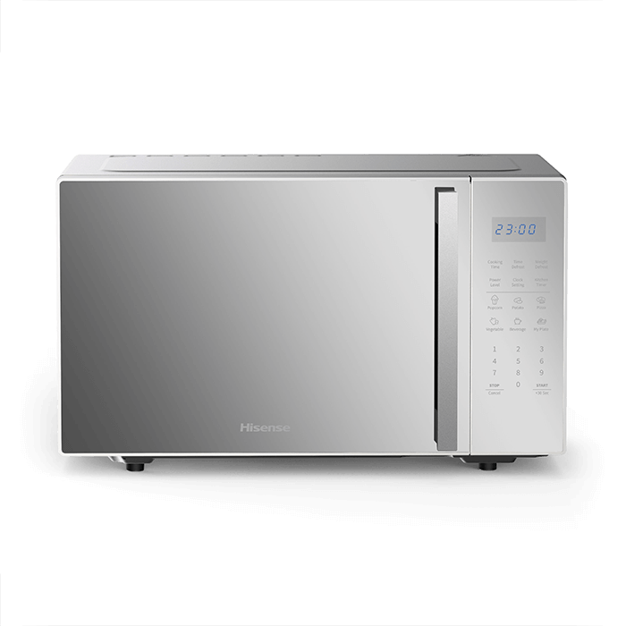 Hisense Microwave 30L 700W Solo Digital Touch Display, 6 Levels, Mirror Finish Silver H30MOMS9H