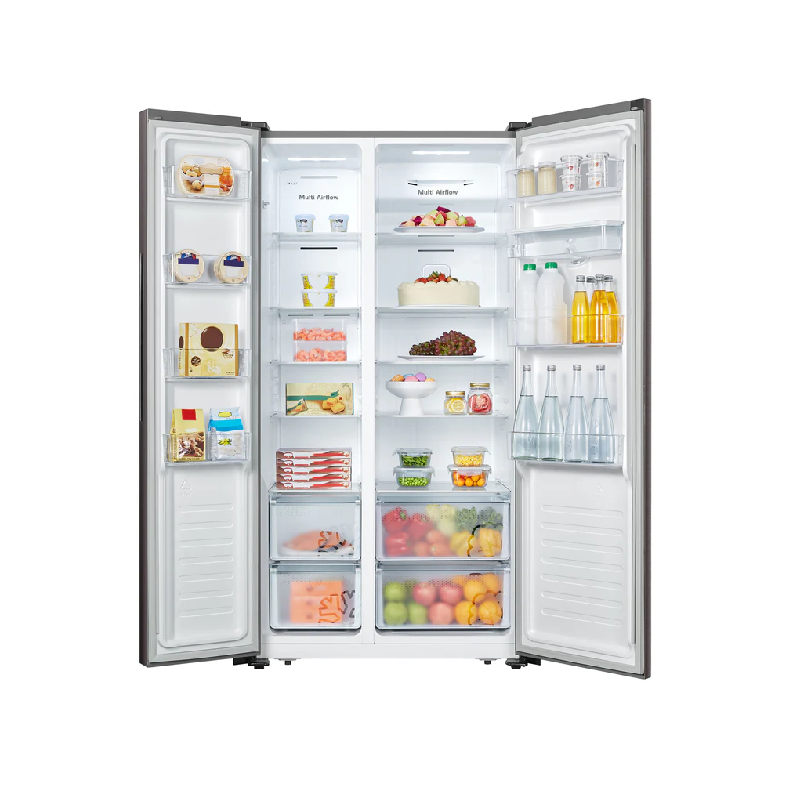 Hisense Refrigerator 508L Side By Side Door, with Water Dispenser, No-Frost, Pink & White RS3N518NAG
