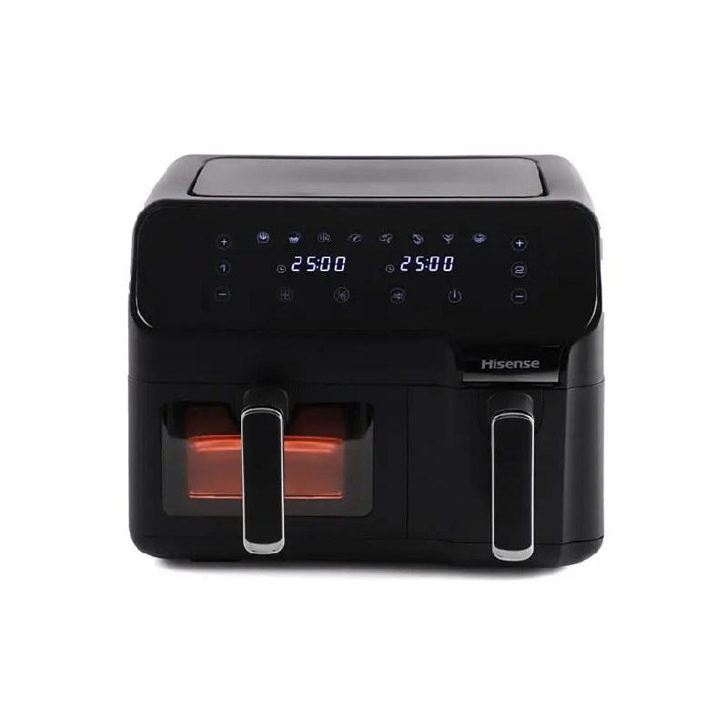 Hisense Dual Air Fryer 8.6L with LED Touch Control Panel, Two Cooking Basket 5.3L & 3.3L, Black H09AFBK2S5