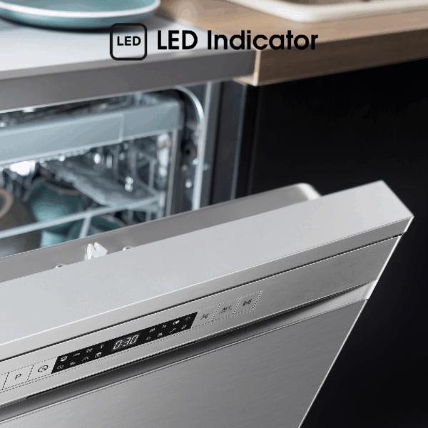Hisense 13 Place Dishwasher with 8 Programs, LED Display, Touch Control, Stainless Steel Tub & Filter, Inox H13DX