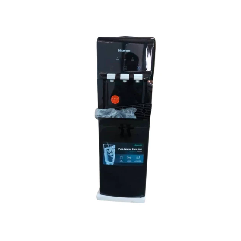 Hisense Top Loading Water Dispenser 3.4L with Refrigerator, Cabinet, Hot, Cold & Normal Push Button, Black H96WDTB3S1