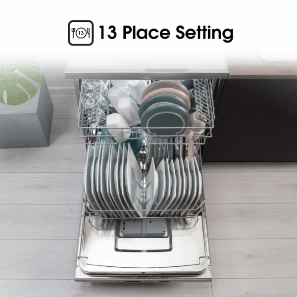 Hisense 13 Place Dishwasher with 8 Programs, LED Display, Touch Control, Stainless Steel Tub & Filter, Inox H13DX