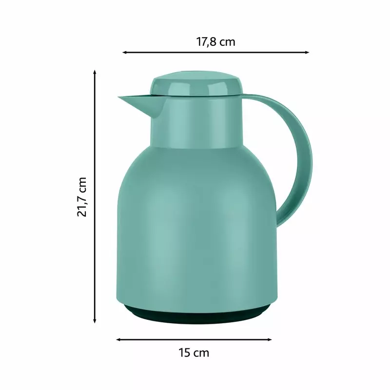 Tefal Samba Jug 1 Liter Green Isothermal Jug Translucent Vacuum Flask Plastic-Polypropylenex (PP) Glass Liner F4010210