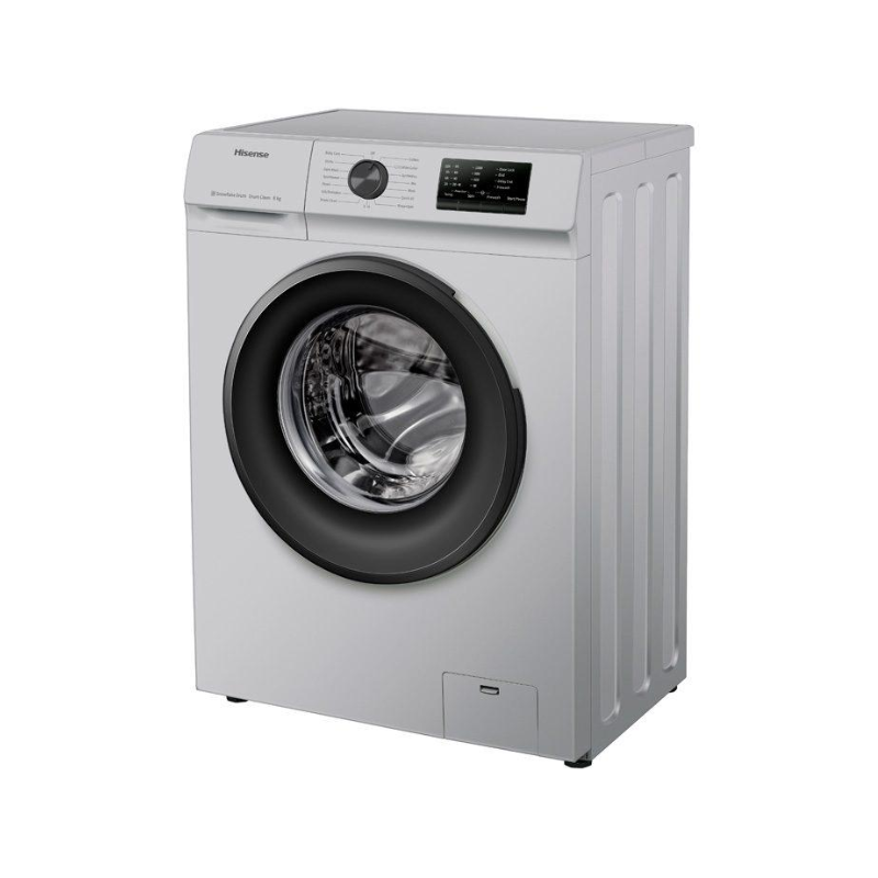 Hisense Washing Machine 6kg Automatic, Front Load, Snowflake Drum, Drum Clean, Silver WFVC6010S