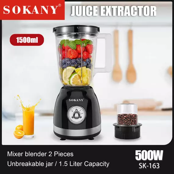Sokany Blender & Grinder 2in1 1.5L With Automatic Pulp Ejection Juice Extractor 28000RP