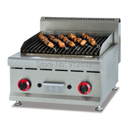 Generic Commercial Table Top Stone Grill Gas/Charcoal