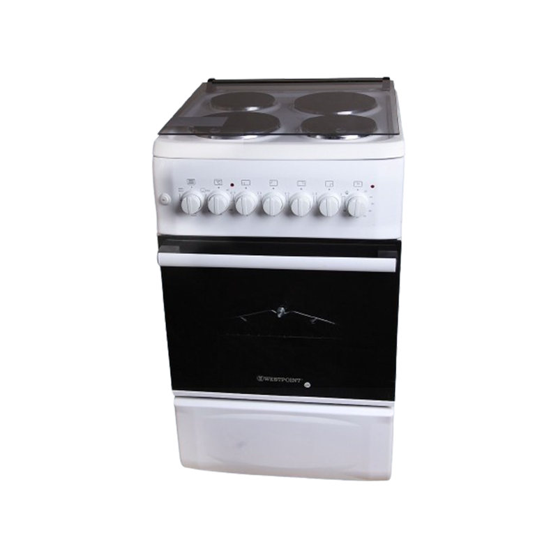 Westpoint Cooker 50x55 4 Electric Plates Electric Oven with Grill Glass Lid WCER5504E0