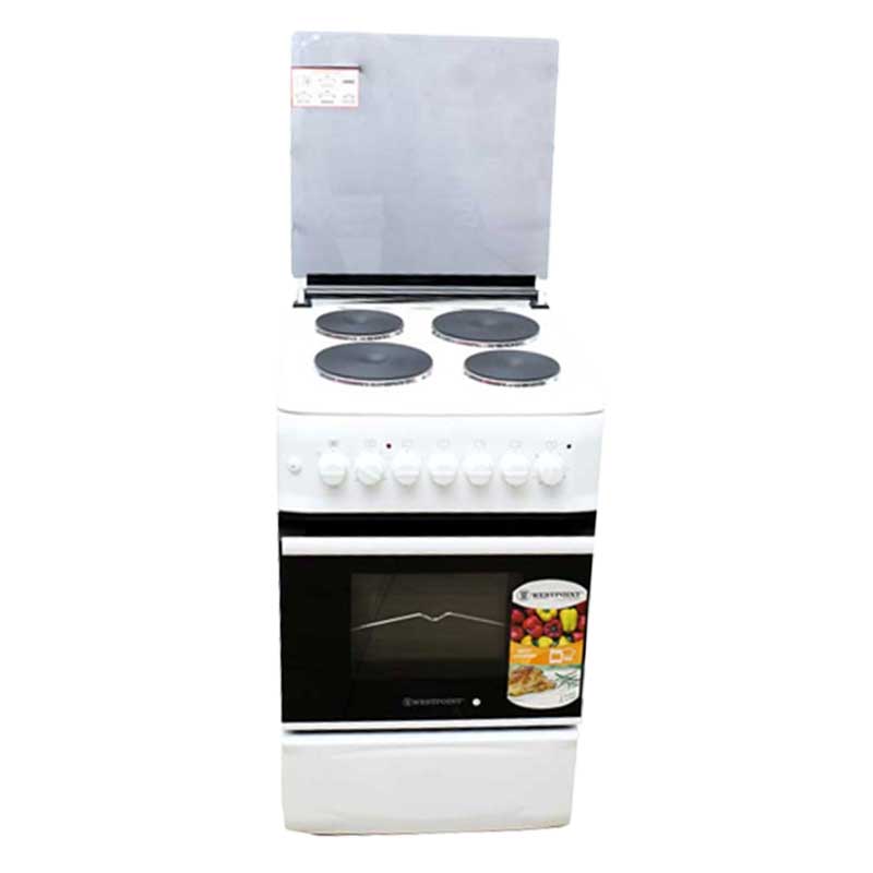 Westpoint Cooker 50x55 4 Electric Plates Electric Oven with Grill Glass Lid WCER5504E0