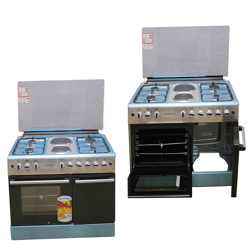 Westpoint Cooker 90 x 60 4 Gas Burners 2 Electric Plate Electric Oven + Gas Compartment Inox WCER9642E8XBO