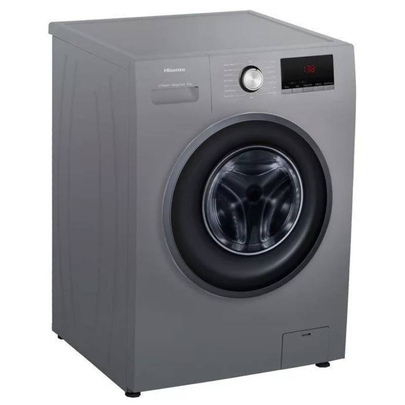 Hisense Washing Machine 9kg Steam Care, Front Load, LED Display, Time Delay, Energy Efficient, Snowflake Drum, Titanium WFPV9012MT