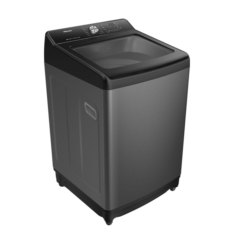 Hisense Washing Machine 16kg, Top Load Automatic Inverter Motor, Rear Control, Tide Wash, Aqua Save Function, Double Water Inlets, Pump with Filter Silver WT5T1625DB