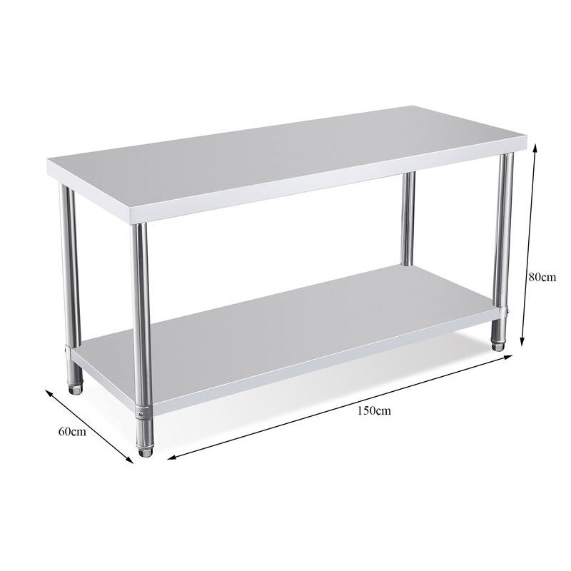 Generic Commercial Working Table 1.5m Stainless Steel