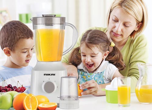 Nikai Blender 1.5L 1mill 300W Jar Capacity 2 Speeds Pulse Function Unbreakable PC Jar Measuring Cup Stainless Steel Blades Perfect for Dry & Wet Fine Grinding Mixing & Juicing - NB1700T3