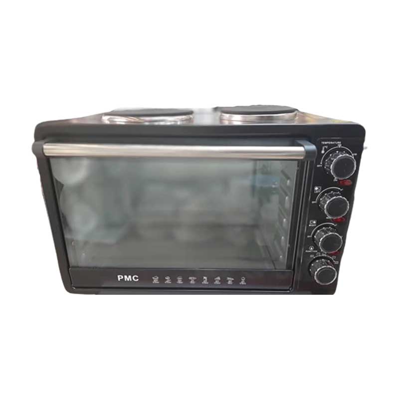 PMC Electric Oven 48L with 2 Hot Plates Thermostat Black