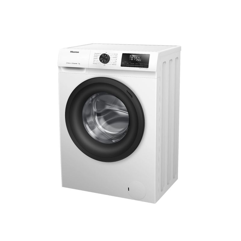Hisense Washing Machine 7kg Front Load with Inverter, LED Display, Snowflake Drum, Delay Wash, White WFQP7012VM