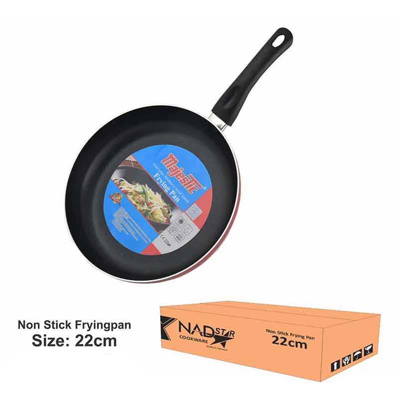 Nadstar Frypan 22CM Nonstick Interior For Low Fat Healthy Cooking Stainless Steel Fitting Extra Heavy Ceramic Gas Electric & Hob FP22