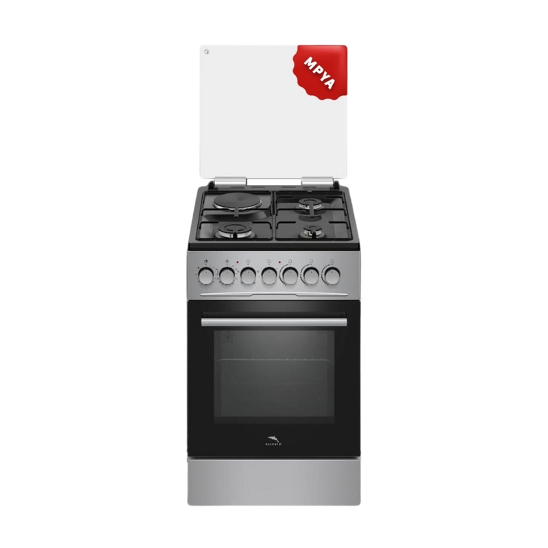 Dolphin Free Standing Cooking Range 50x60 3 Gas Burners 1 Electric Hot Plate & Electric Oven Silver FS05060S-3G1E/E