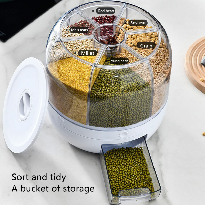 Nadstar Rice Bucket Dispenser 5KG Food Grain Storage Container Large Capacity Storage Box 916-6026