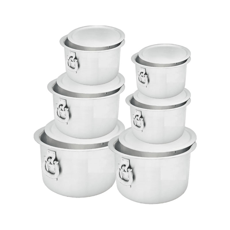 Nadstar Aluminium Sufuria 6pcs with Lid & Handle 29L 31.5L 34.5L 37.5L 39.5L 42.5L Cookware Set Tope Cooking Pot for Commercial Use - Gauge 13 Kitchen Heavy Duty Tapela