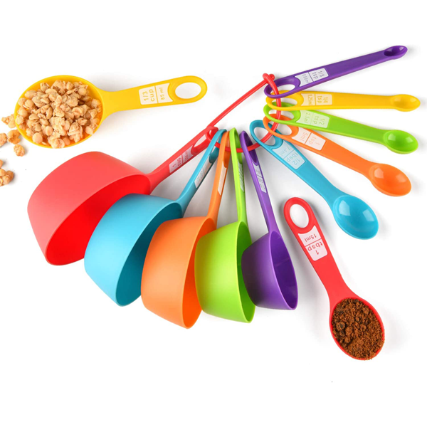 Measuring Cups & Spoons 12pc Set Plastic for Baking & Cooking