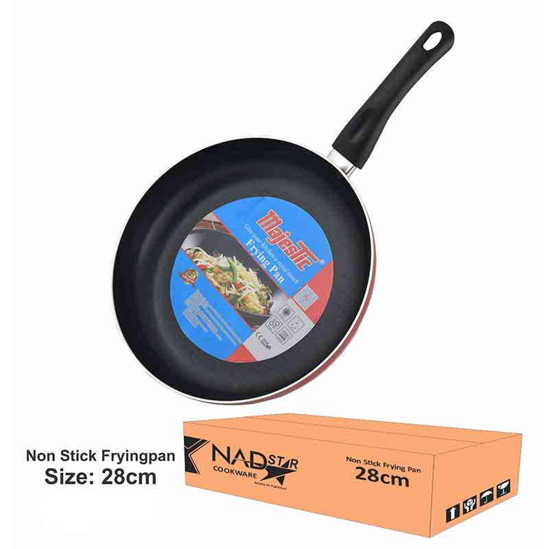 Nadstar Frypan 28CM Nonstick Interior For Low Fat Healthy Cooking Stainless Steel Fitting Extra Heavy Ceramic Gas Electric & Hob FP28