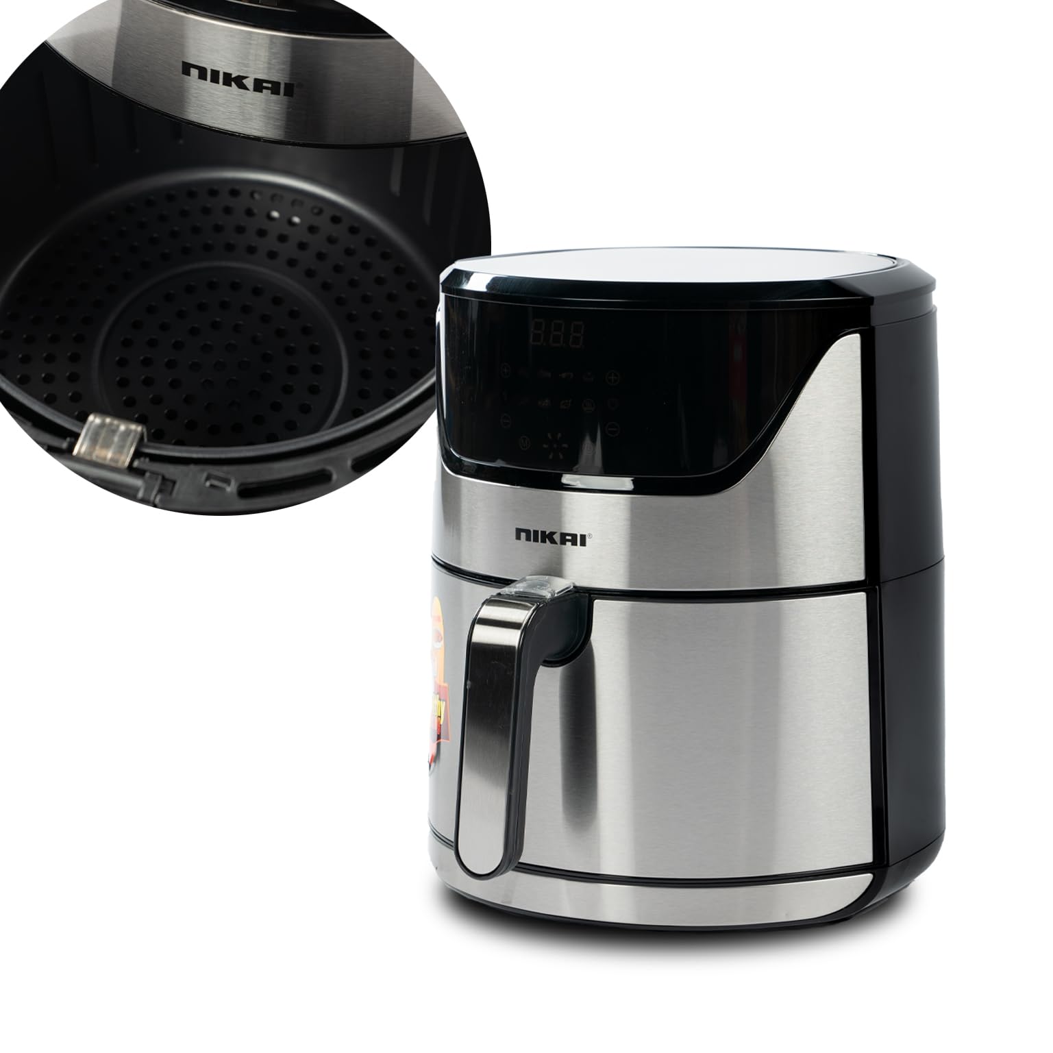 Nikai Air Fryer 6L Multifunctional Low Oil Fryer 1800W Auto Cut Off Non-Stick Coating Pan 60 min. timer Detachable Frying Basket - NAF688DS