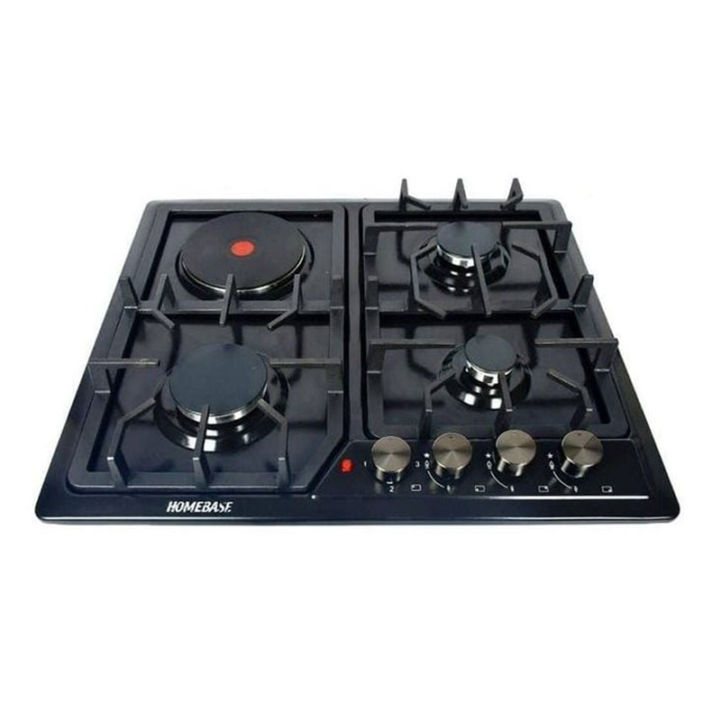 Homebase Built in Cooker 3 Gas Burners 1 Electric Hot Plate Steel Top HB-4713A