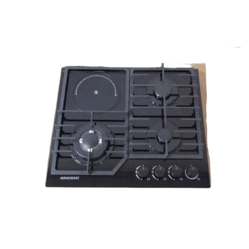 Homebase Table Top Cooker 3 Gas Burners 1 Electric Hot Plate Glass Top HB-4818D4