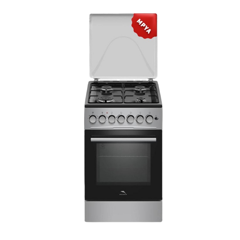 Dolphin Free Standing Cooking Range 50x50 4 Gas Burners Electric Oven Silver FS05050S-4G/E