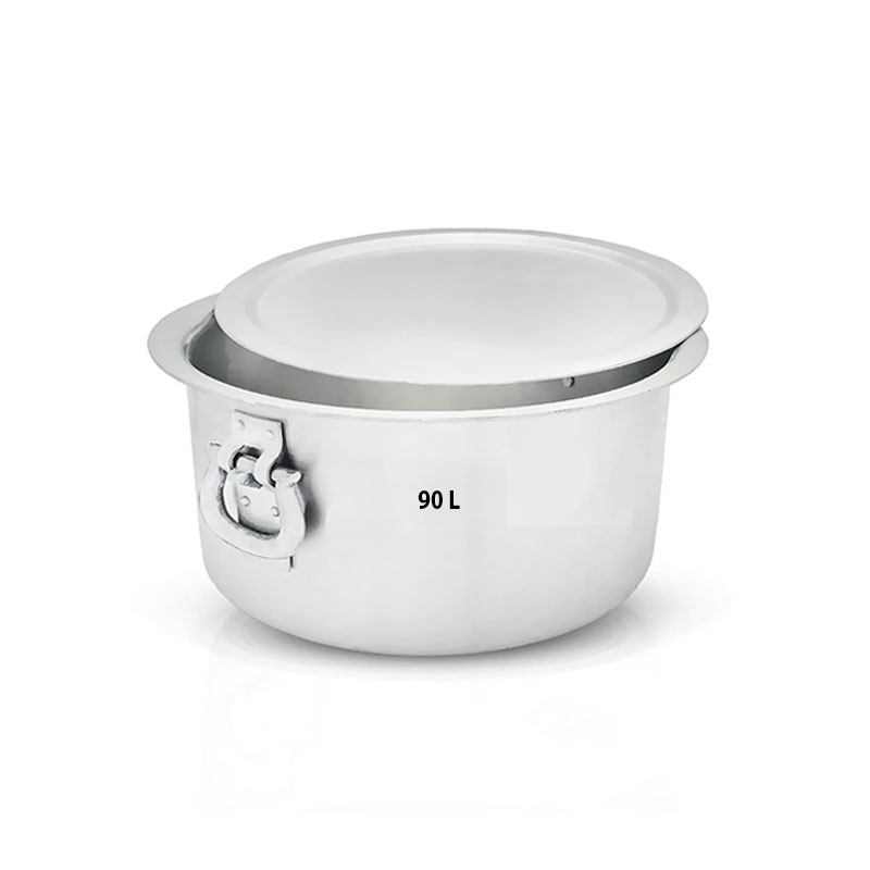 Nadstar Aluminium Sufuria 90L with Lid & Handle 11.5KG Gauge 8 Aluminium Tapela Patila with Handles Commercial Tope No.46