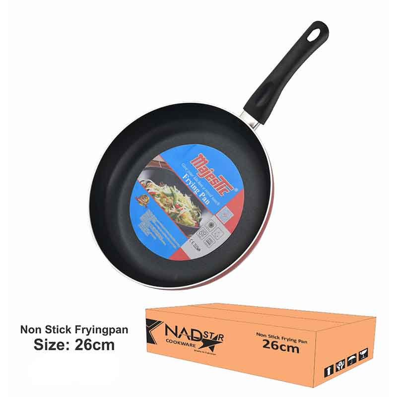 Nadstar Frypan 26CM Nonstick Interior For Low Fat Healthy Cooking Stainless Steel Fitting Extra Heavy Ceramic Gas Electric & Hob FP26