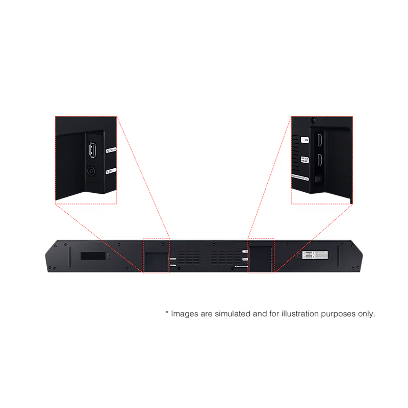 Samsung Home Theatre Q Series 3.1.2ch, 0.5W, Dolby Atmos_DTS-X, Q-Symphony, Adaptive Sound, Synergy with QLED, Wireless Bluetooth Subwoofers HW-Q600C/ZN