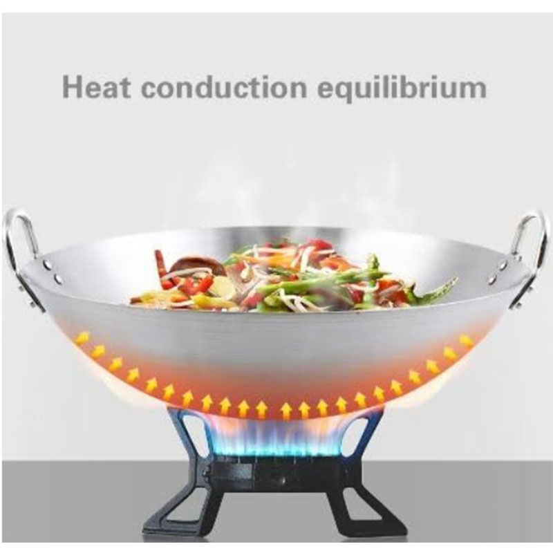 Nadstar Aluminium Karai 12" No5 Heavy Base Aluminum Kadai Deep Frying Kadai with Handle for Kitchen