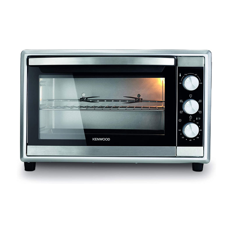 Kenwood 45L Toaster Oven - Oven Toaster Grill Large Capacity Double Glass Door Multifunctional with Rotisserie and Convection Function for Grilling Toasting Broiling Baking Defrosting MOM45.000SS