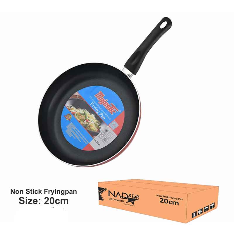Nadstar Frypan 20CM Nonstick Interior For Low Fat Healthy Cooking Stainless Steel Fitting Extra Heavy Ceramic Gas Electric & Hob FP20