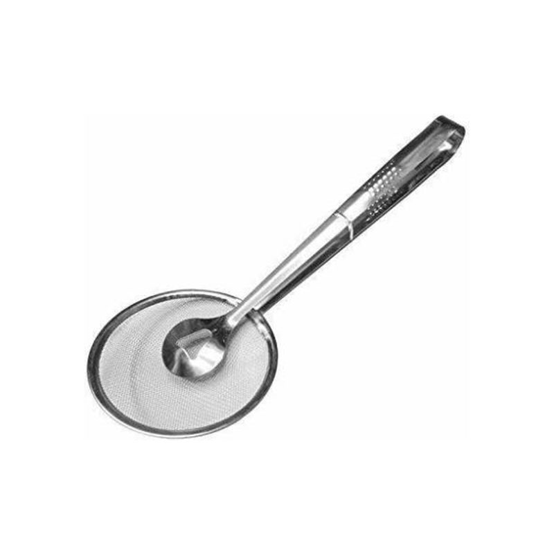 Multi-Functional Spoon Strainer 2in1 Fry Tool Filter with Clip Oil Frying BBQ Filter Stainless Steel Mesh Strainer