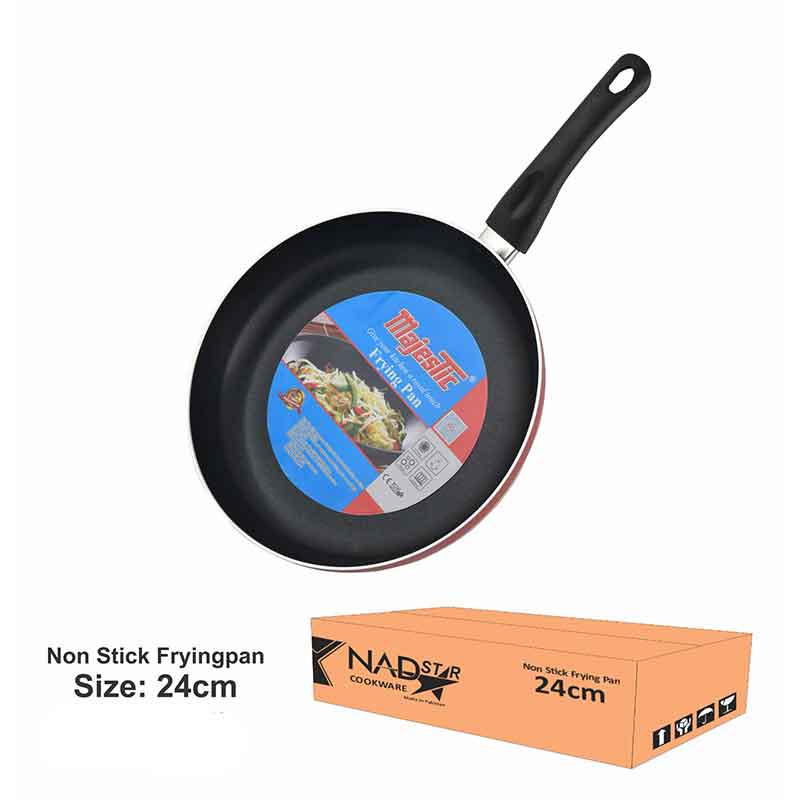 Nadstar Frypan 24CM Nonstick Interior For Low Fat Healthy Cooking Stainless Steel Fitting Extra Heavy Ceramic Gas Electric & Hob FP24