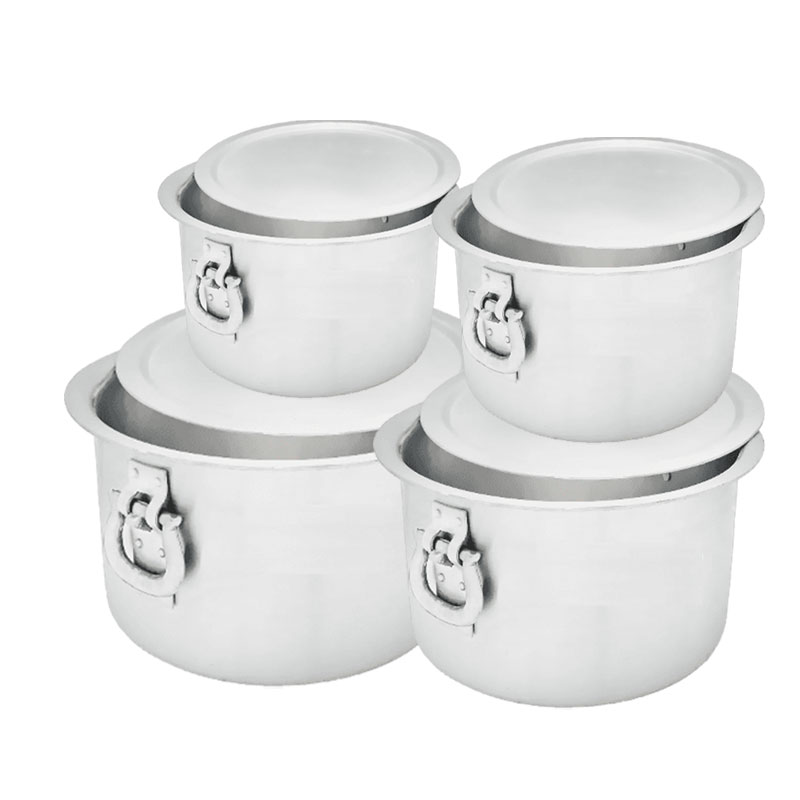 Nadstar Aluminium Sufuria 4pcs with Lid & Handle 75L 85L 100L 110L Cookware Set Tope Cooking Pot for Commercial Use - Gauge 7 Kitchen Heavy Duty Tapela