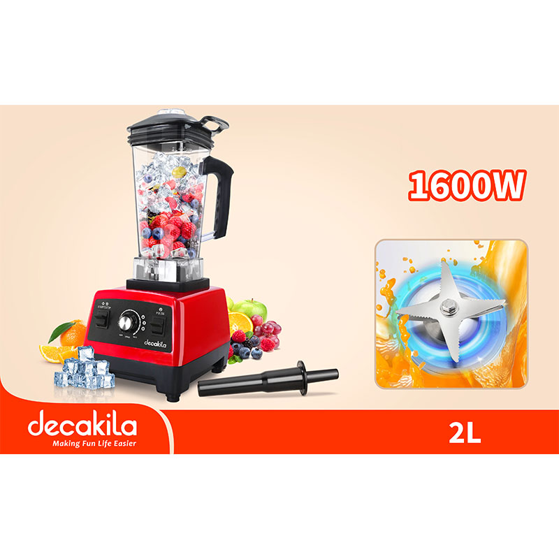 Decakila Blender 1600W Powerful & Professional 2L Unbreakable Jar Multiple Speed With Pulse SS Blade Mixer Food Grade Material KEJB031R
