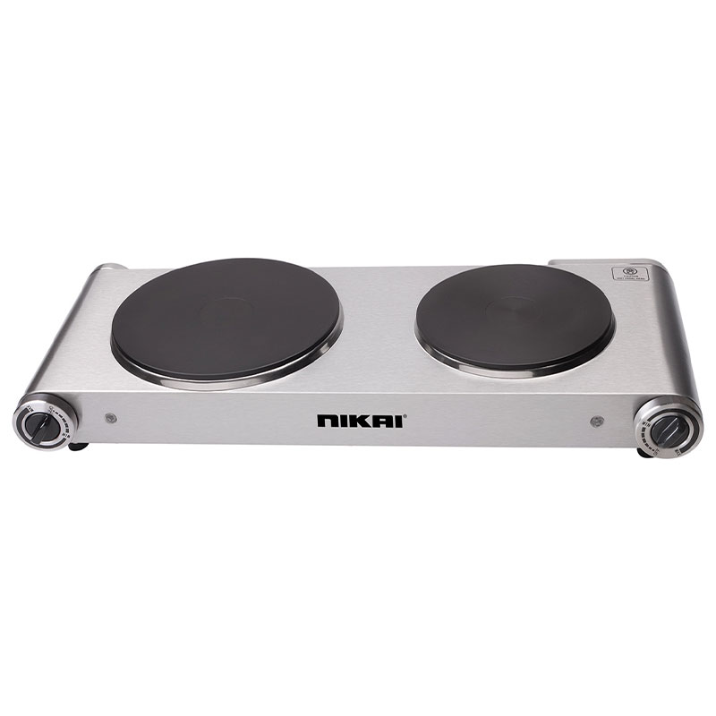 Nikai Double Hot Plate - Twin Cooktop 2500W Power Adjustable Thermostat Overheat Pro