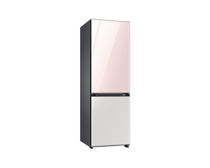 Samsung Refrigerator Glam 339L with Digital Inverter , Flat Design, Bottom Freezer, Bespoke, Metal Cooling, Reversible Door, DIT, LED Lighting Pink and White RB33T307058