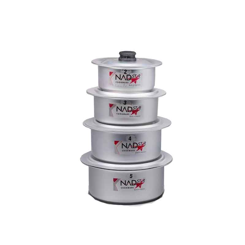 Nadstar Cookware Set 4Pcs Set With Lid Salvano Anodized Smooth Wooden Handle 2L 4L 5L 7.5L 1x4