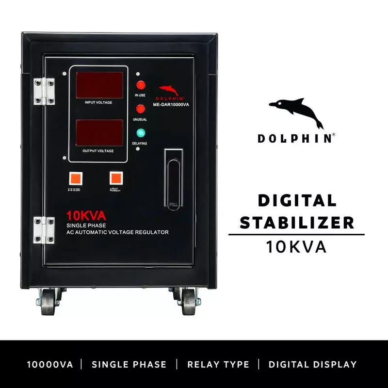 Dolphin Digital Stabilizer 10KVA Single Phase Relay Type Digital Display