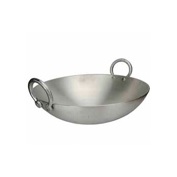 Nadstar Aluminium Karai 14" No7 Heavy Base Aluminum Kadai Deep Frying Kadai with Handle for Kitchen
